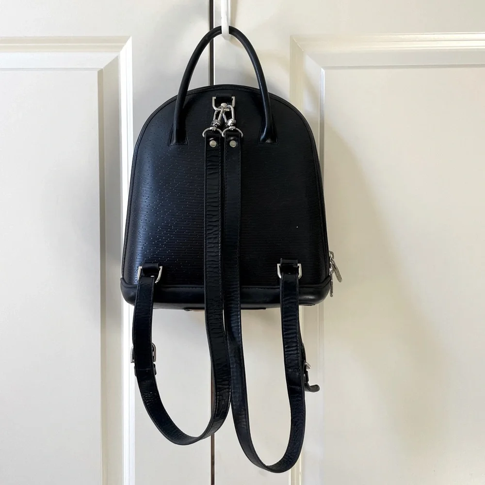 Datelli Black Leather Vintage Backpack bag